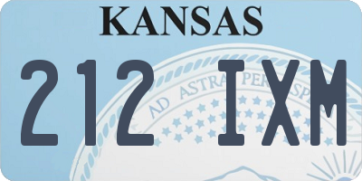 KS license plate 212IXM