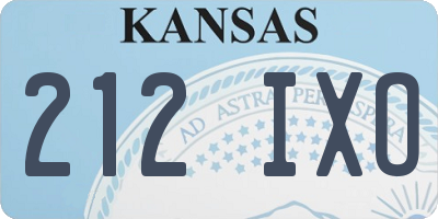 KS license plate 212IXO