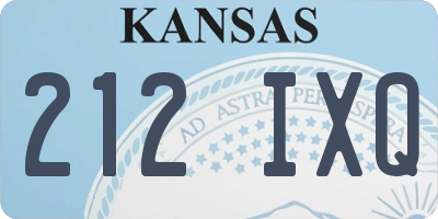 KS license plate 212IXQ