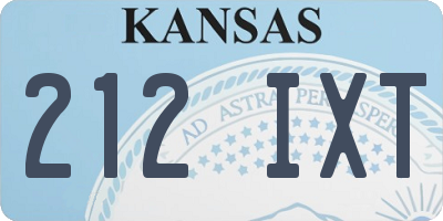 KS license plate 212IXT