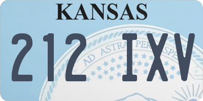 KS license plate 212IXV