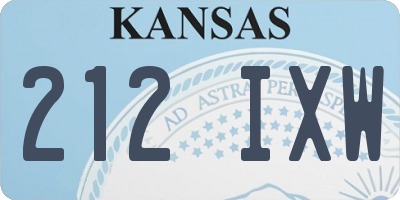 KS license plate 212IXW
