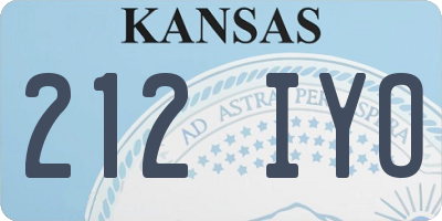 KS license plate 212IYO