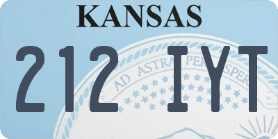 KS license plate 212IYT