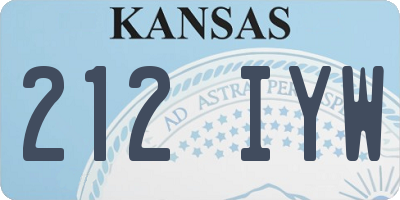 KS license plate 212IYW