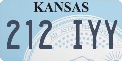 KS license plate 212IYY