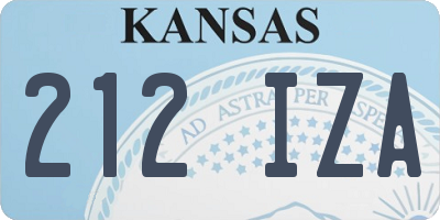 KS license plate 212IZA