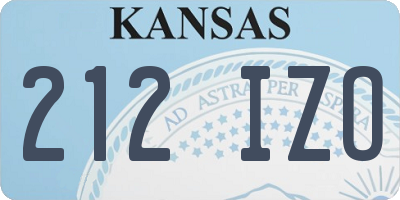 KS license plate 212IZO