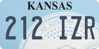 KS license plate 212IZR