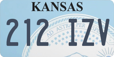 KS license plate 212IZV