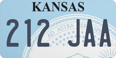KS license plate 212JAA