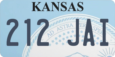 KS license plate 212JAI