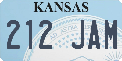 KS license plate 212JAM