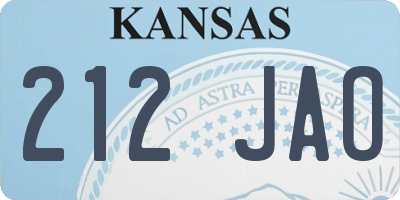 KS license plate 212JAO