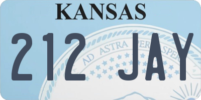 KS license plate 212JAY