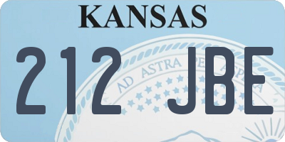 KS license plate 212JBE