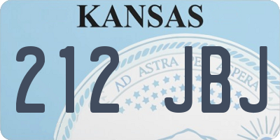 KS license plate 212JBJ