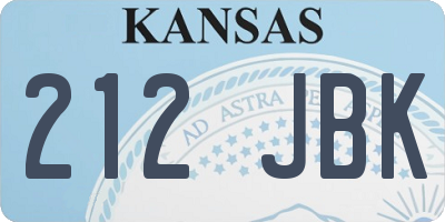 KS license plate 212JBK