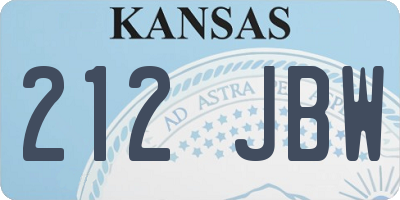 KS license plate 212JBW