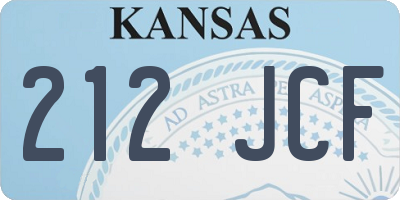 KS license plate 212JCF