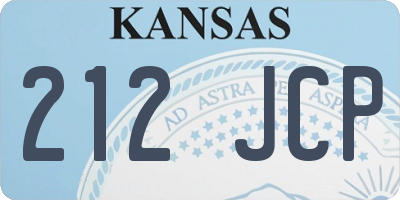 KS license plate 212JCP