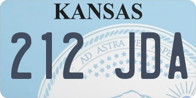 KS license plate 212JDA