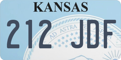 KS license plate 212JDF