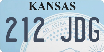 KS license plate 212JDG