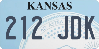 KS license plate 212JDK