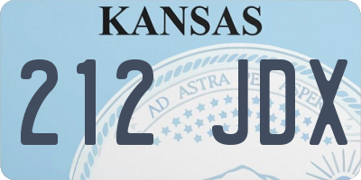 KS license plate 212JDX