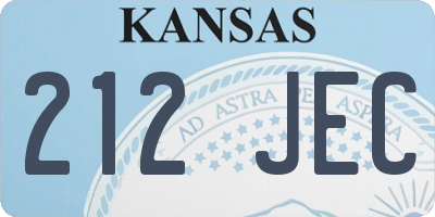 KS license plate 212JEC