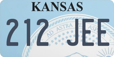 KS license plate 212JEE