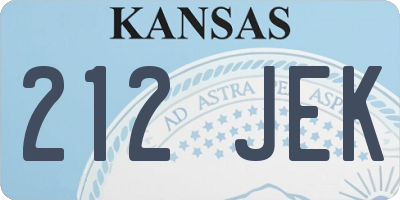 KS license plate 212JEK