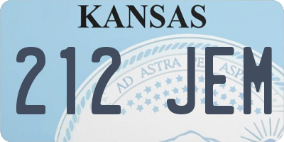 KS license plate 212JEM