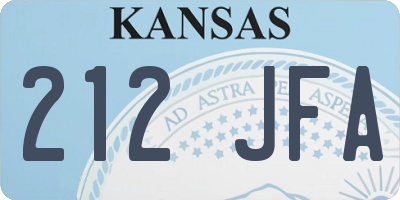 KS license plate 212JFA