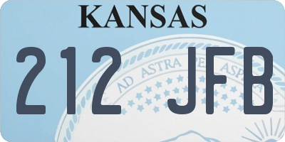 KS license plate 212JFB