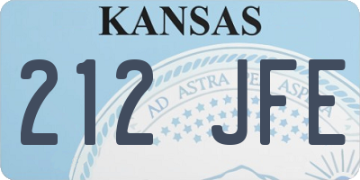 KS license plate 212JFE