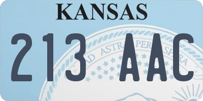 KS license plate 213AAC