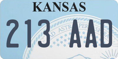 KS license plate 213AAD