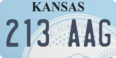 KS license plate 213AAG