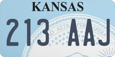KS license plate 213AAJ