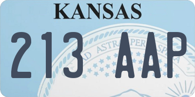 KS license plate 213AAP