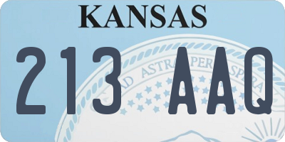 KS license plate 213AAQ