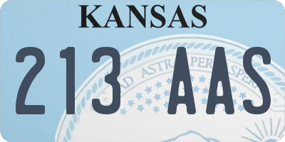 KS license plate 213AAS