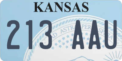 KS license plate 213AAU