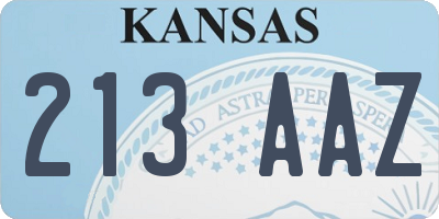 KS license plate 213AAZ