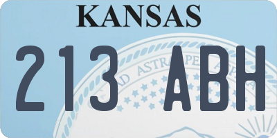 KS license plate 213ABH