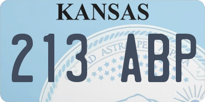KS license plate 213ABP