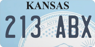 KS license plate 213ABX