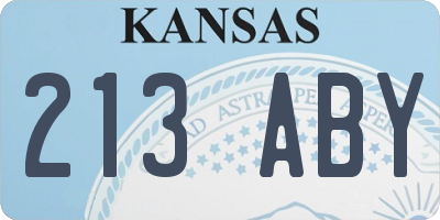 KS license plate 213ABY